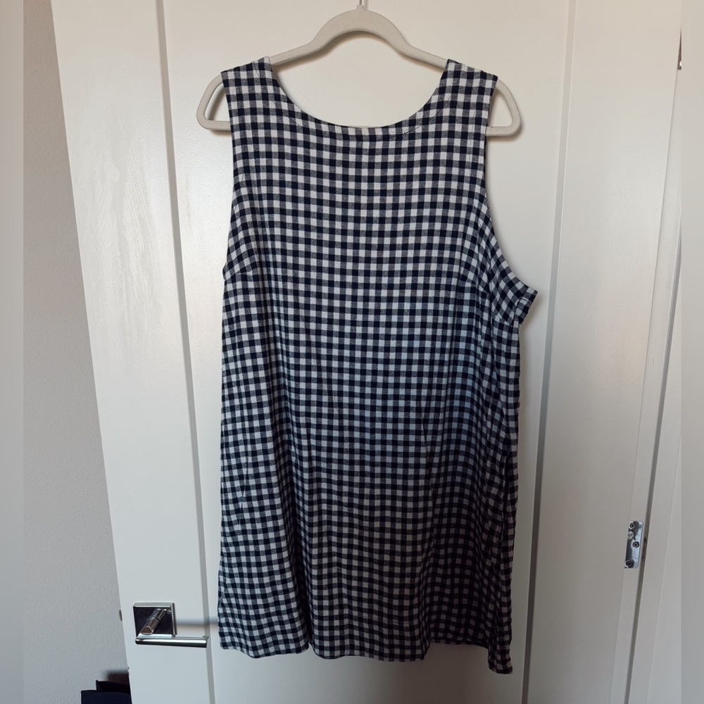 Linen blend gingham dress